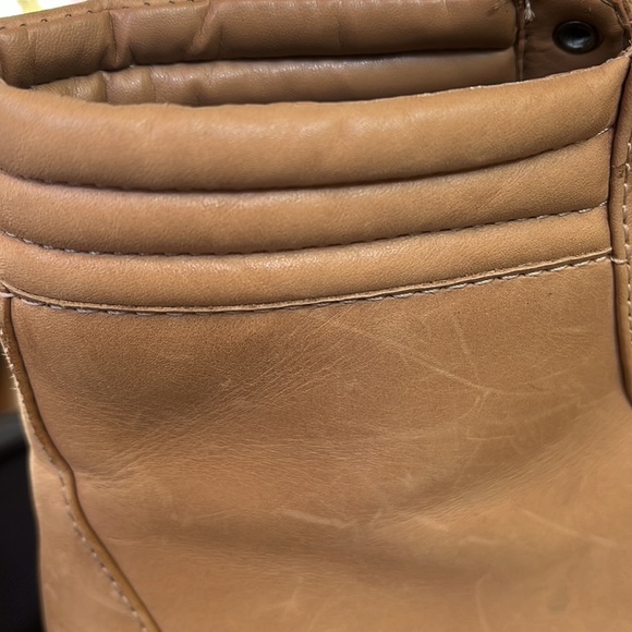 Aqua "Gilca" Block Heel Booties In Honey Beige - Picture 6 of 16